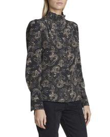 Isabel Marant Lamia Paisley-Print Ruffle-Neck Blouse at Neiman Marcus